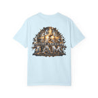 T-shirt featuring “Before Abraham I Am”,  and forged-style lettering; warm encouragement.