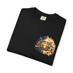 T-shirt featuring “Let There Be Light graphigraphic", Genesis scripture and bold lettering, front and back design Genesis scripture and bold lettering; meaningful faith.