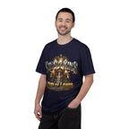 T-shirt featuring “King of Kings Lord of Lords”, crown imagery and  and forged-style lettering; joyful confidence.