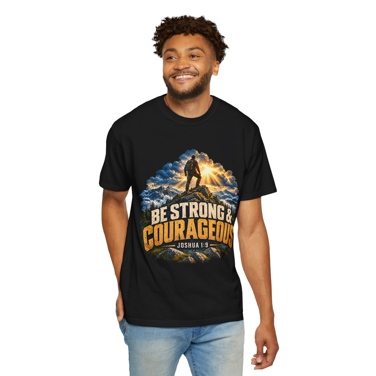 Be Strong & Courageous T-Shirt — Joshua 1:9 Christian Faith Tee