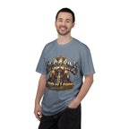 “King of Kings Lord of Lords” Christian T-shirt with crown imagery and ; quietly assured style.