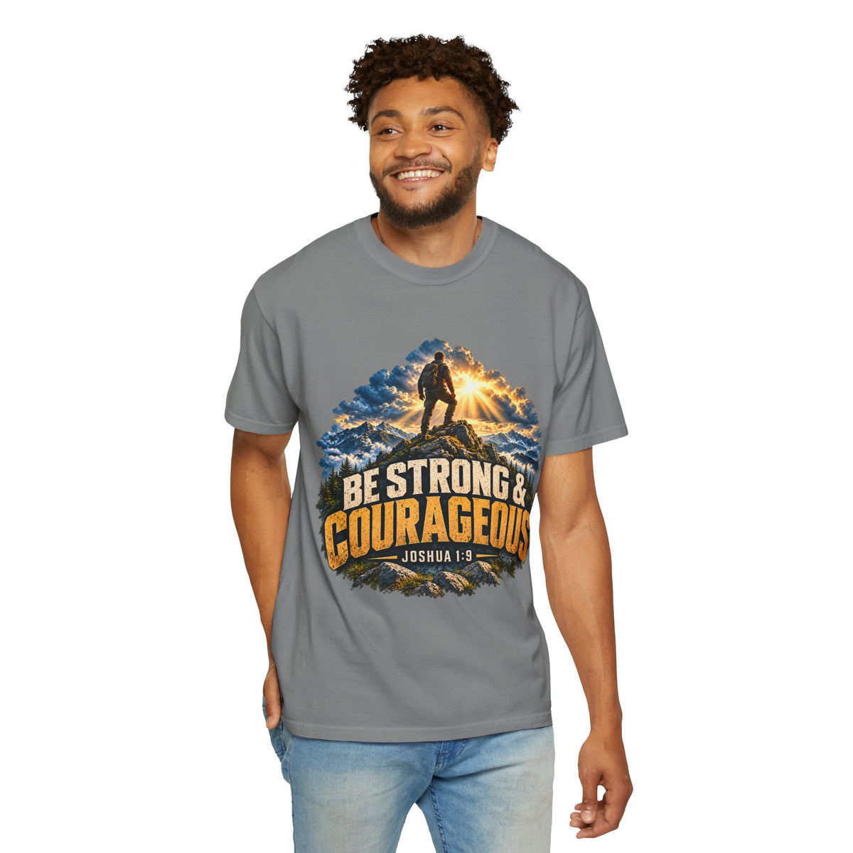 Be Strong & Courageous T-Shirt — Joshua 1:9 Christian Faith Tee