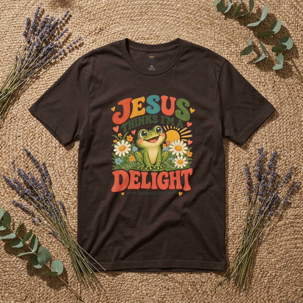 “Jesus Brings Delight” artwork featuring  and vintage lettering; bold conviction.