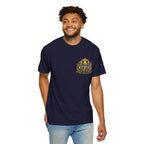 T-shirt featuring “Above Every Name Jesus”, crown imagery and  and forged-style lettering; assured simplicity.