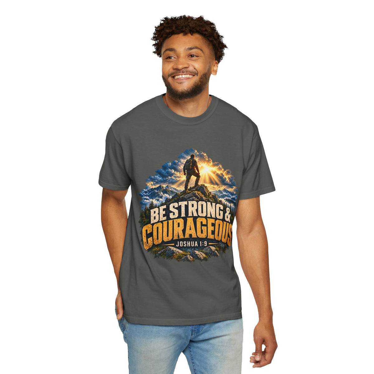 Be Strong & Courageous T-Shirt — Joshua 1:9 Christian Faith Tee