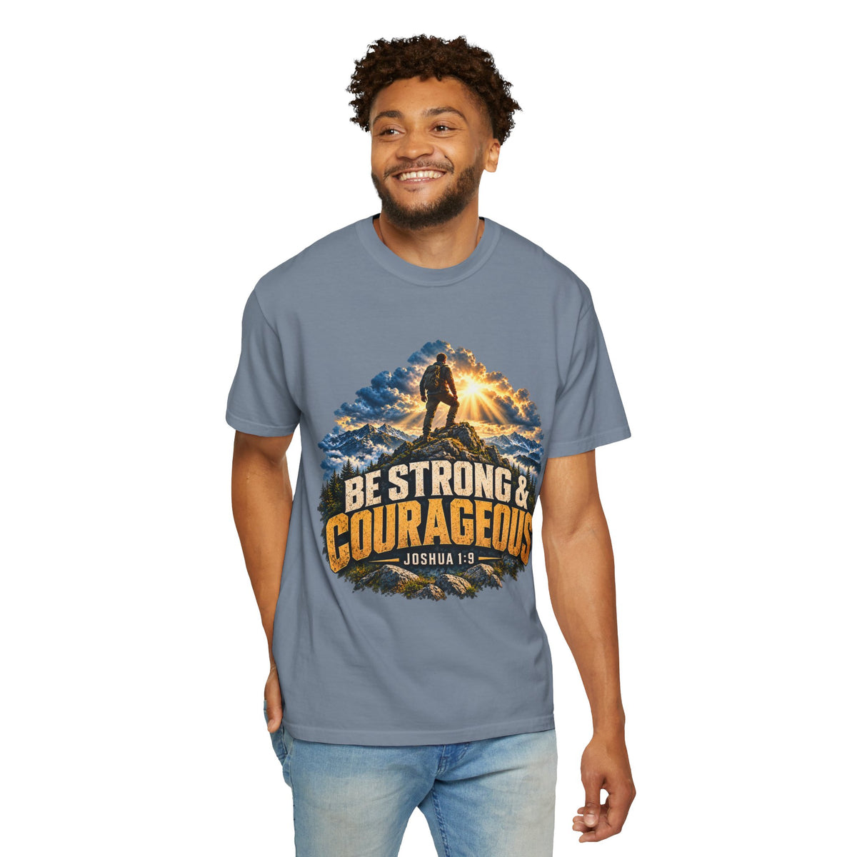 Be Strong & Courageous T-Shirt — Joshua 1:9 Christian Faith Tee